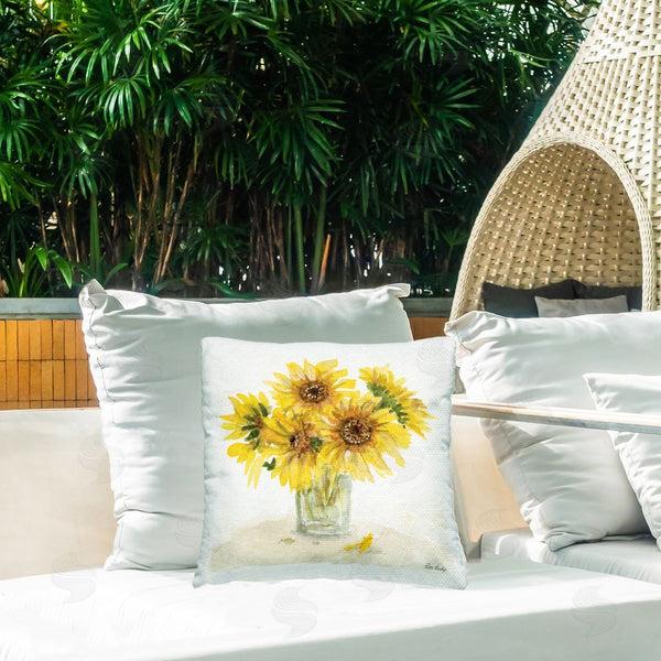 Stupell Industries Patti Bishop | Sunflower Jar Watercolor Printed Throw Pillow