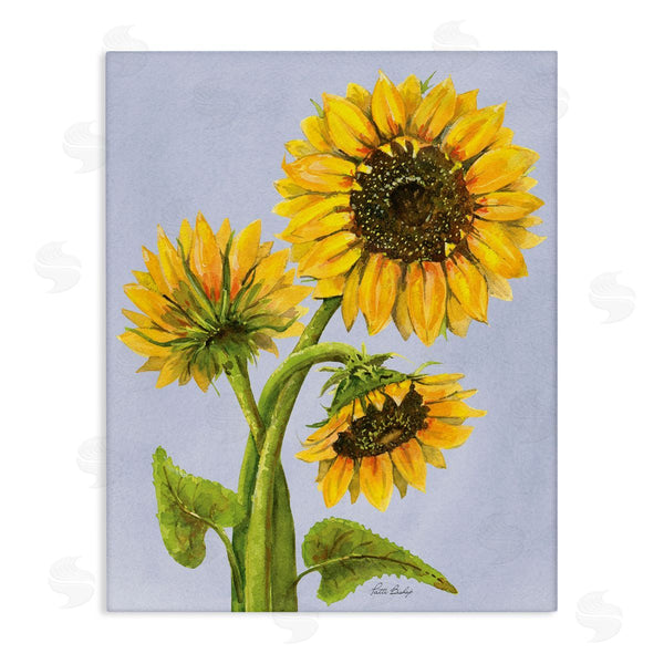 stupell industries Patti Bishop | Sunflower Trio Against Blue Wall Art