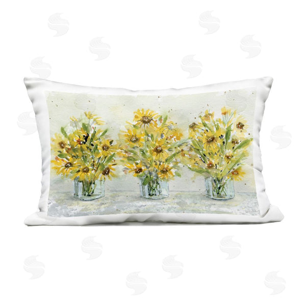Stupell Industries Patti Bishop | Trio Of Sunflower Vases Printed Throw Pillow