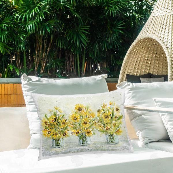 Stupell Industries Patti Bishop | Trio Of Sunflower Vases Printed Throw Pillow
