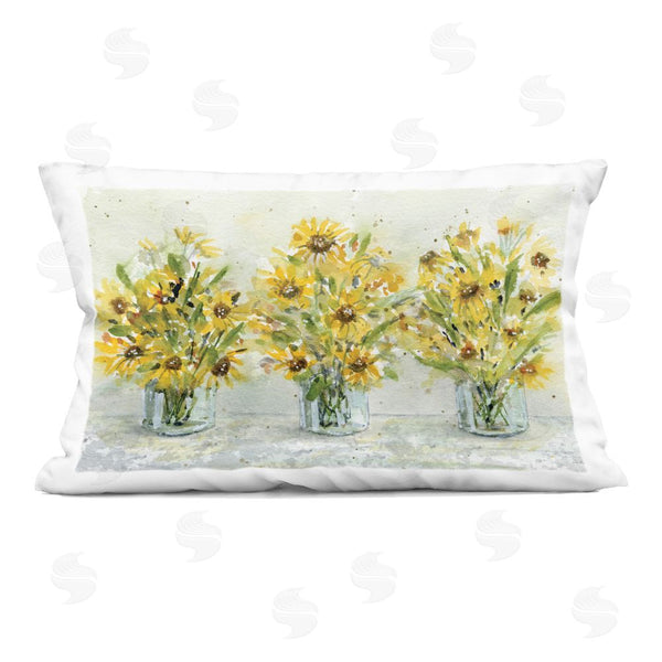 stupell industries Patti Bishop | Trio of Sunflower Vases Printed Throw Pillow