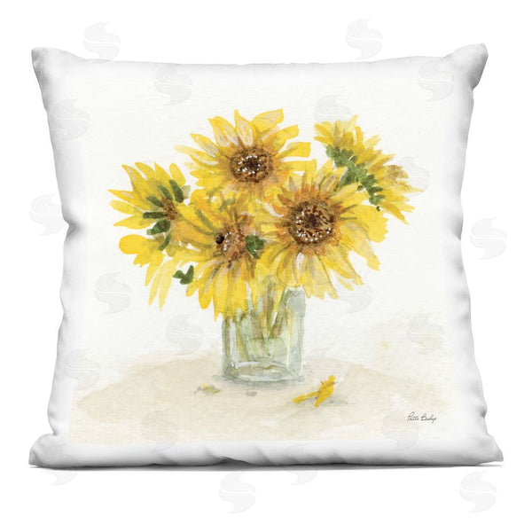 stupell industries Patti Bishop | Unfurling Sunflowers Vase Printed Throw Pillow