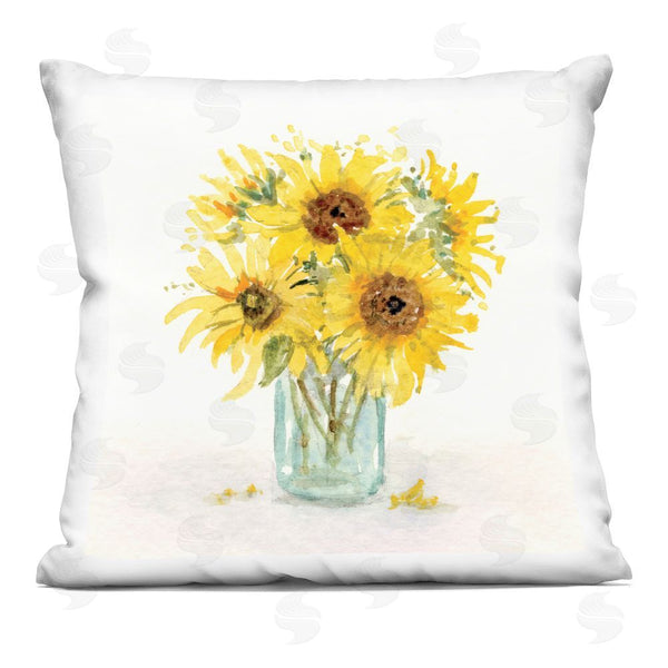 stupell industries Patti Bishop | Warm Yellow Sunflower Bouquet Printed Throw Pillow