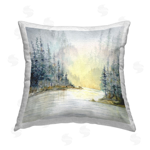 Stupell Industries Patti Bishop | Woodland Lake Scene Printed Throw Pillow