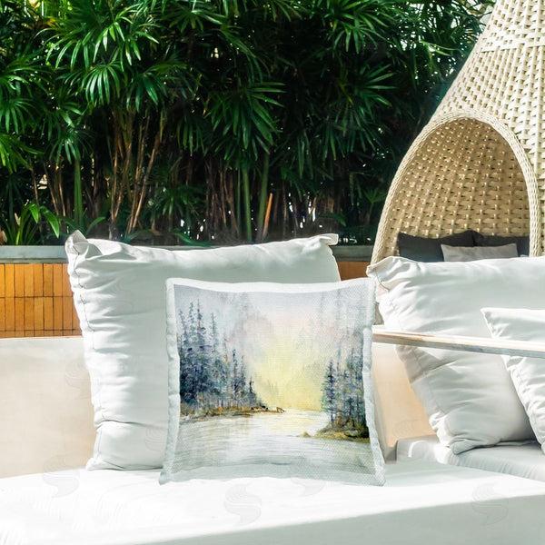 Stupell Industries Patti Bishop | Woodland Lake Scene Printed Throw Pillow