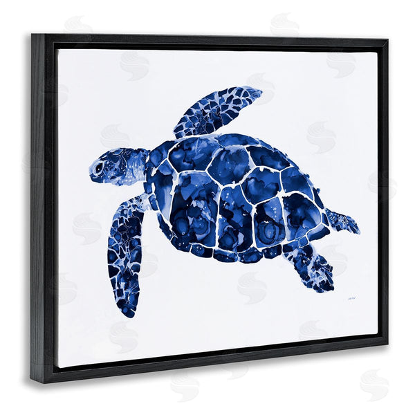Stupell Industries Patti Mann | Blue Speckled Sea Turtle Marine Animal Illustration Wall Art