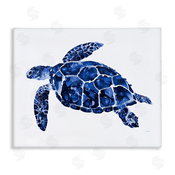 stupell industries Patti Mann | Blue Speckled Sea Turtle Marine Animal Illustration Wall Art