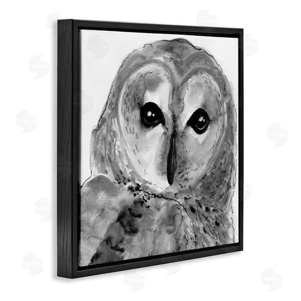 Stupell Industries Patti Mann | Close Up Barn Owl Bird Gazing Ink Watercolor Wall Art