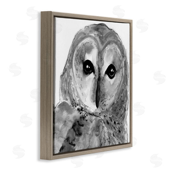 Stupell Industries Patti Mann | Close Up Barn Owl Bird Gazing Ink Watercolor Wall Art