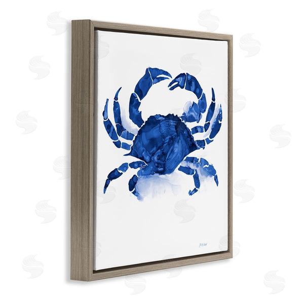Stupell Industries Patti Mann | Detailed Crab Wildlife Blue Ocean Sea Life Wall Art