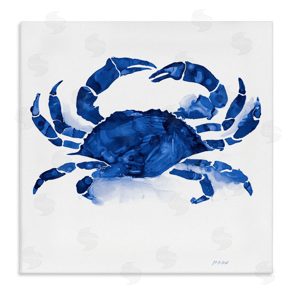 stupell industries Patti Mann | Detailed Crab Wildlife Blue Ocean Sea Life Wall Art