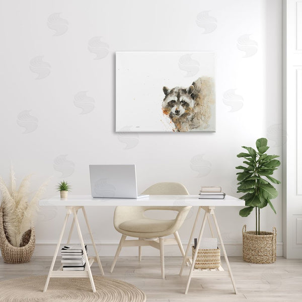 Stupell Industries Patti Mann | Forest Raccoon Watercolor Portrait Modern Abstract Painting Wall Art