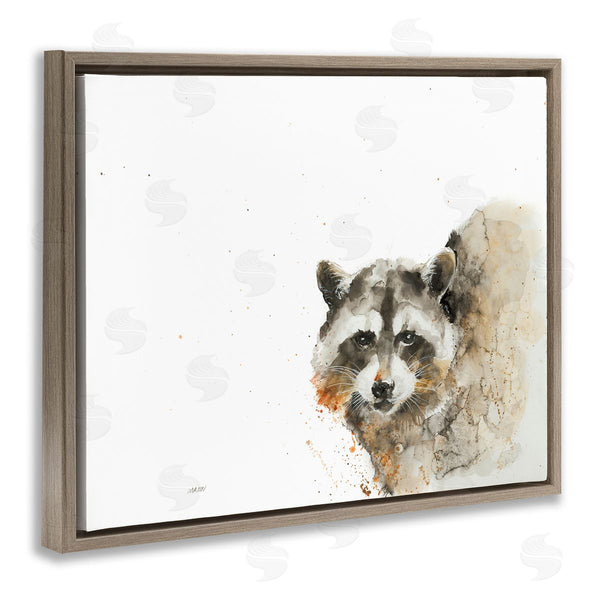 Stupell Industries Patti Mann | Forest Raccoon Watercolor Portrait Modern Abstract Painting Wall Art