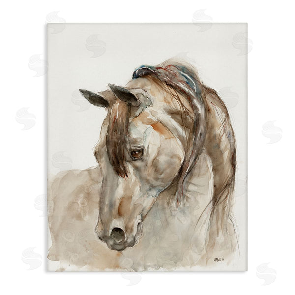 stupell industries Patti Mann | Gentle Horse Portrait Farm Watercolor Detail Wall Art