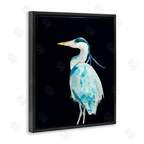 Stupell Industries Patti Mann | Great Blue Heron Strong Tall Bird Over Black Wall Art