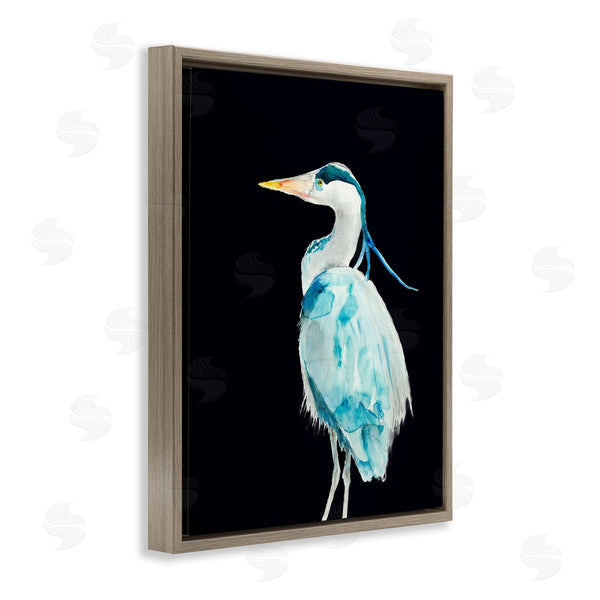 Stupell Industries Patti Mann | Great Blue Heron Strong Tall Bird Over Black Wall Art