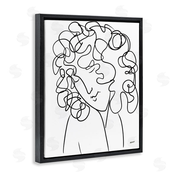 Stupell Industries Patti Mann | Minimal Female Linework Curly Hair