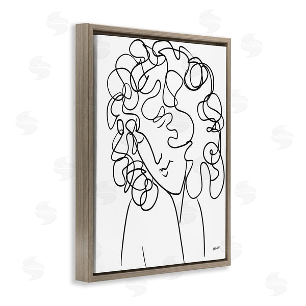 Stupell Industries Patti Mann | Minimal Female Linework Curly Hair