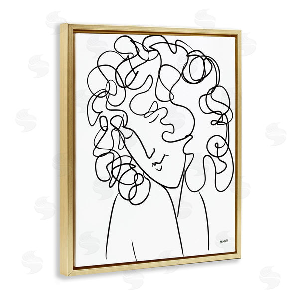 Stupell Industries Patti Mann | Minimal Female Linework Curly Hair