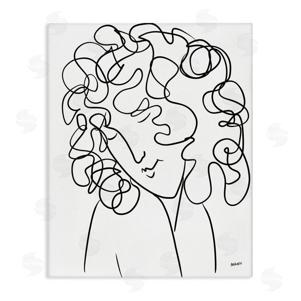 stupell industries Patti Mann | Minimal Female Linework Curly Hair
