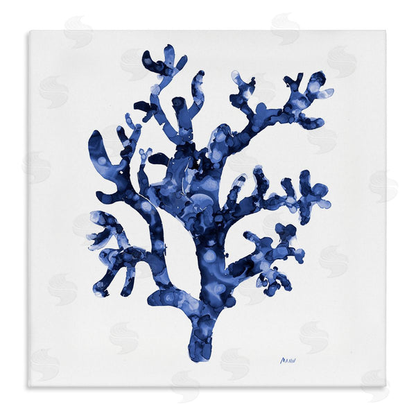 stupell industries Patti Mann | Ocean Coral Plant Sea Life Blue Pattern Wall Art