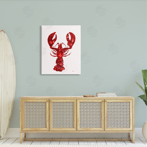 Stupell Industries Patti Mann | Red Lobster Marine Paint Speckled Watercolor Wall Art