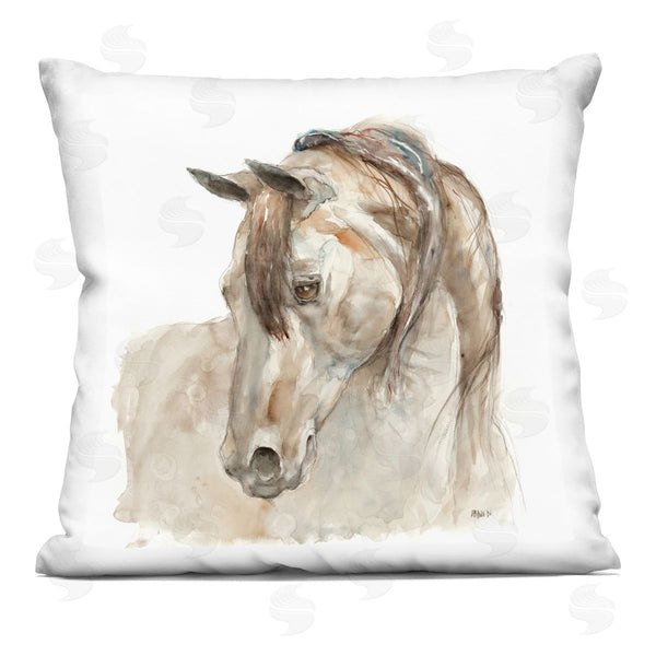 stupell industries Patti Mann | Rural Farm Horse Portrait Printed Throw Pillow