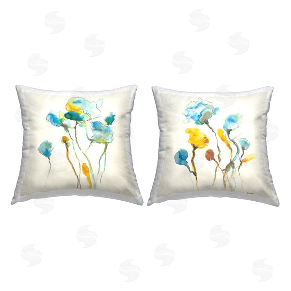 stupell industries Patti Mann | Varied Roses Abstract Plants Printed Throw Pillow Set