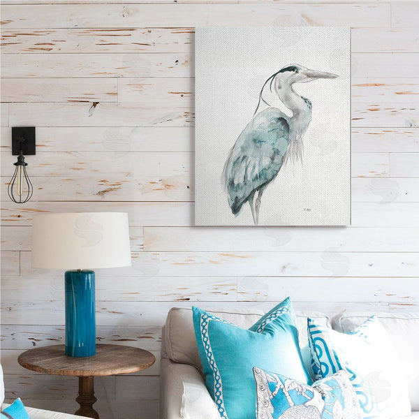 Stupell Industries Patti Mann | Watercolor Crane Soft Blue Tones Aquatic Bird Wall Art