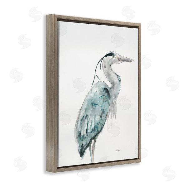 Stupell Industries Patti Mann | Watercolor Crane Soft Blue Tones Aquatic Bird Wall Art