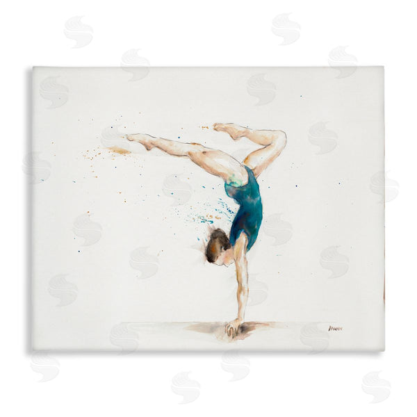 stupell industries Patti Mann | Watercolor Female Gymnast Handstand Pose