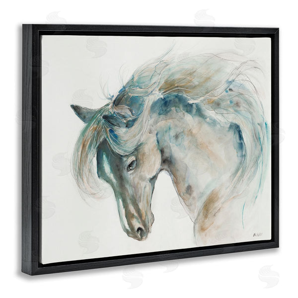 Stupell Industries Patti Mann | Watercolor Horse Blue Beige