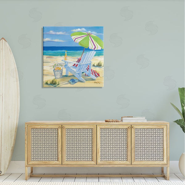 Stupell Industries Paul Brent | 5pm Summer Beer Beach Chair Wall Art