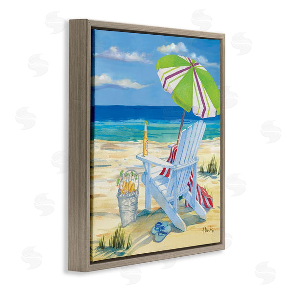 Stupell Industries Paul Brent | 5pm Summer Beer Beach Chair Wall Art