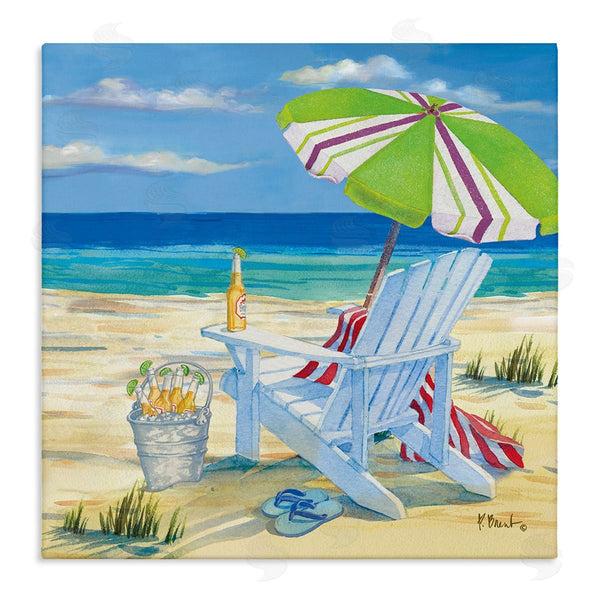 stupell industries Paul Brent | 5pm Summer Beer Beach Chair Wall Art