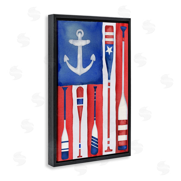 Stupell Industries Paul Brent | Americana Oar Flag Wall Art