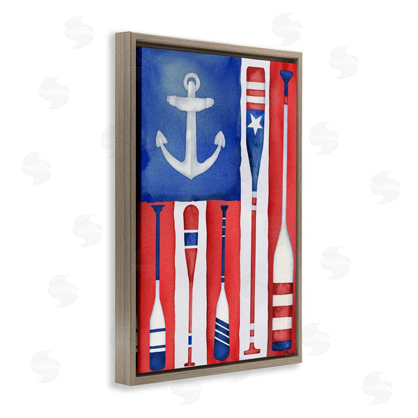 Stupell Industries Paul Brent | Americana Oar Flag Wall Art