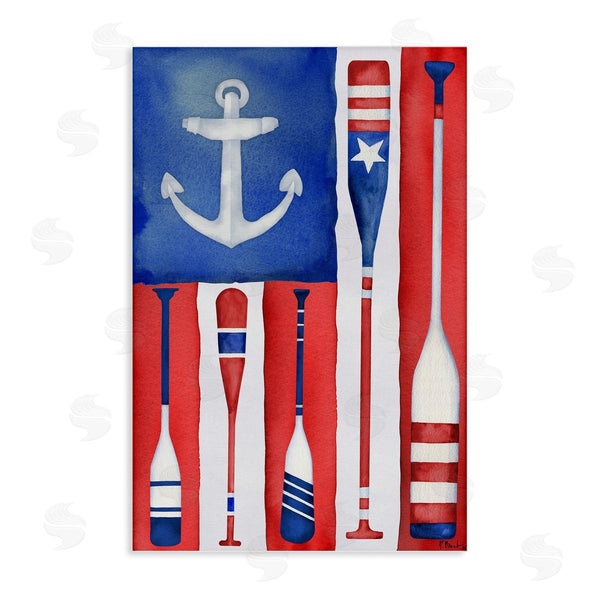 stupell industries Paul Brent | Americana Oar Flag Wall Art