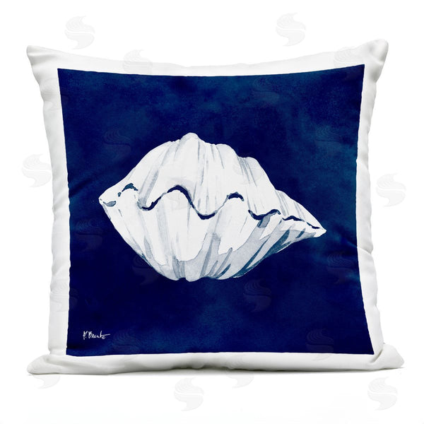 Stupell Industries Paul Brent | Aquatic Blue Clam Shell Ocean Life Printed Throw Pillow