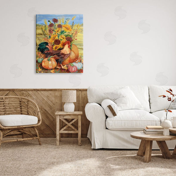 Stupell Industries Paul Brent | Autumnal Rooster & Sunflowers Wall Art
