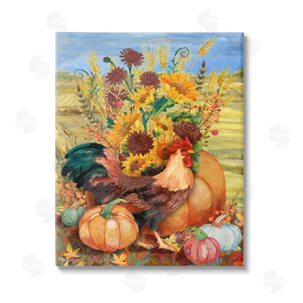 stupell industries Paul Brent | Autumnal Rooster & Sunflowers Wall Art