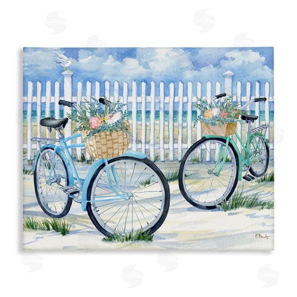 stupell industries Paul Brent | Bicycles at Beach Fence
