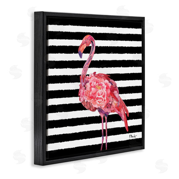 Stupell Industries Paul Brent | Blossoming Pink Flamingo Stripes Wall Art