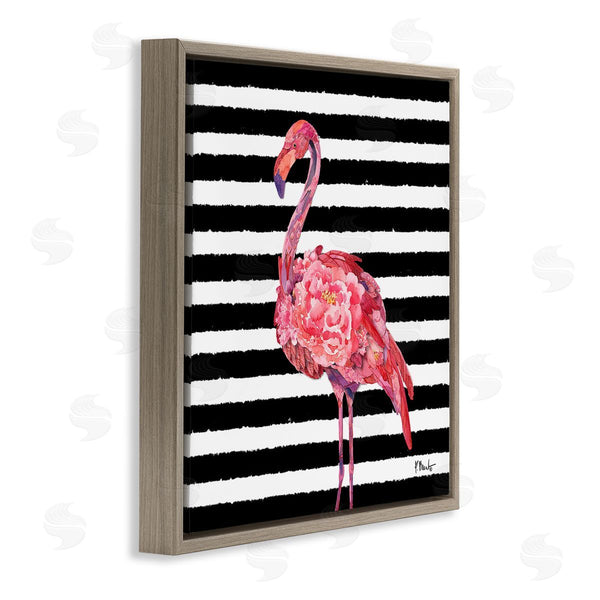 Stupell Industries Paul Brent | Blossoming Pink Flamingo Stripes Wall Art