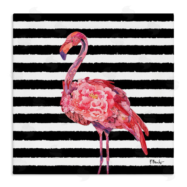 stupell industries Paul Brent | Blossoming Pink Flamingo Stripes Wall Art