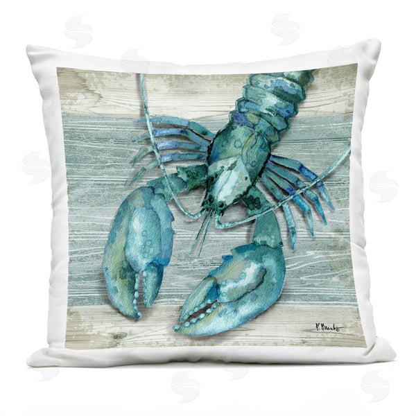 Stupell Industries Paul Brent | Blue Lobster Marine Life Crawdad Printed Throw Pillow