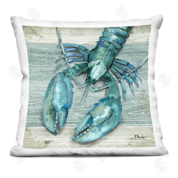 stupell industries Paul Brent | Blue Lobster Marine Life Crawdad Printed Throw Pillow
