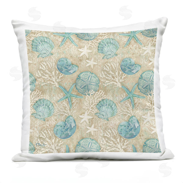 Stupell Industries Paul Brent | Blue Seashells Coral Pattern Printed Throw Pillow