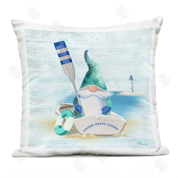 Stupell Industries Paul Brent | Boating Gnome Nautical Lighthouse Ocean Printed Throw Pillow