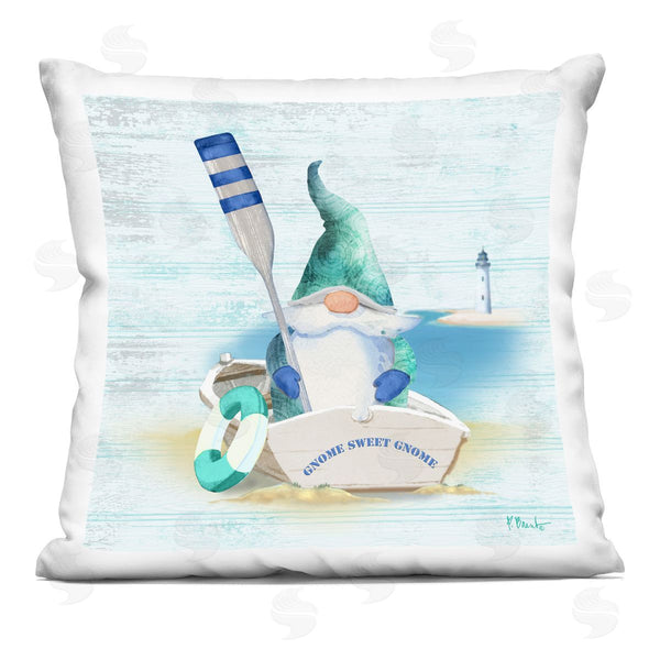 stupell industries Paul Brent | Boating Gnome Nautical Lighthouse Ocean Printed Throw Pillow
